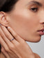 Anillo flores de oro rosa de 18kt con diamante y zafiros
