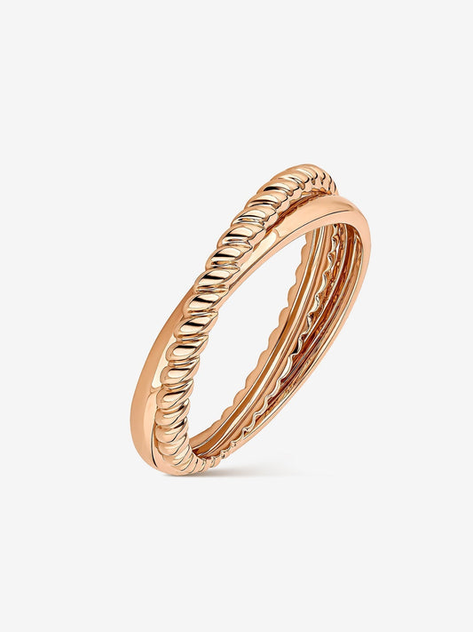 Anillo doble cruzado de oro rosa de 18kt