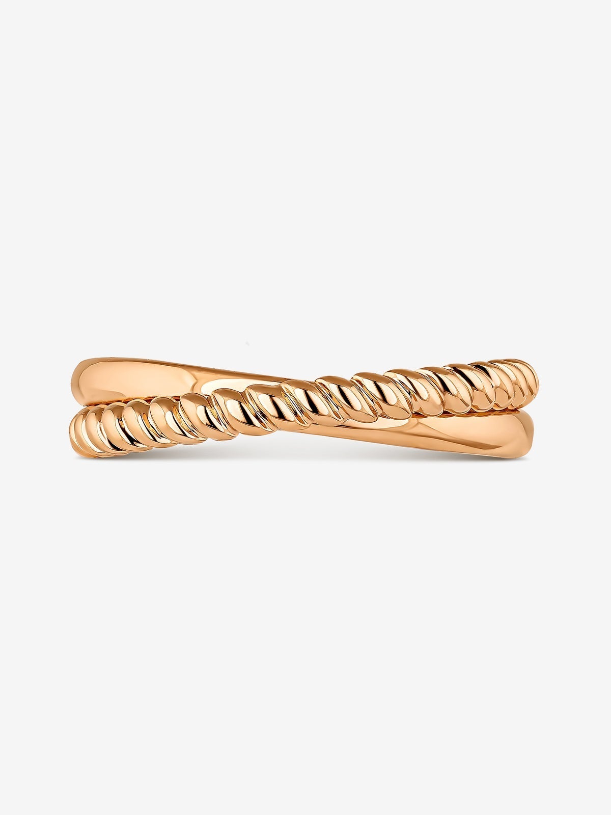 Anillo doble cruzado de oro rosa de 18kt