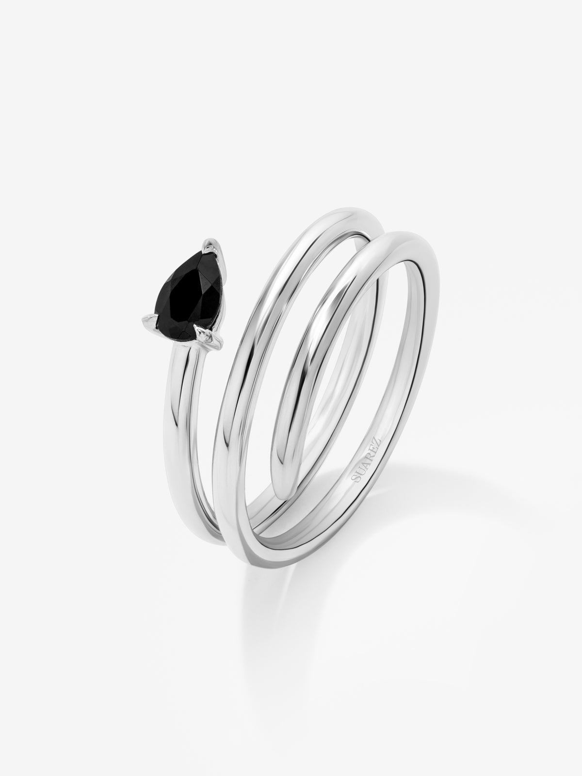 Sortija plata esp negra 5,5x3,5 argento