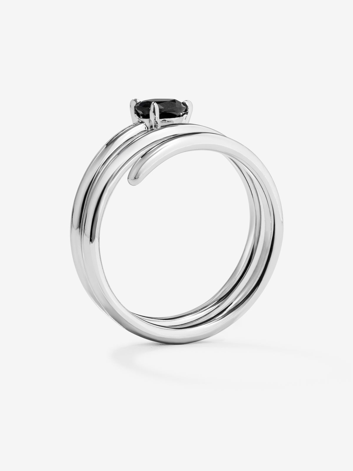 Sortija plata esp negra 5,5x3,5 argento