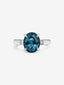 Anillo tresillo de plata 925 con topacio y diamantes