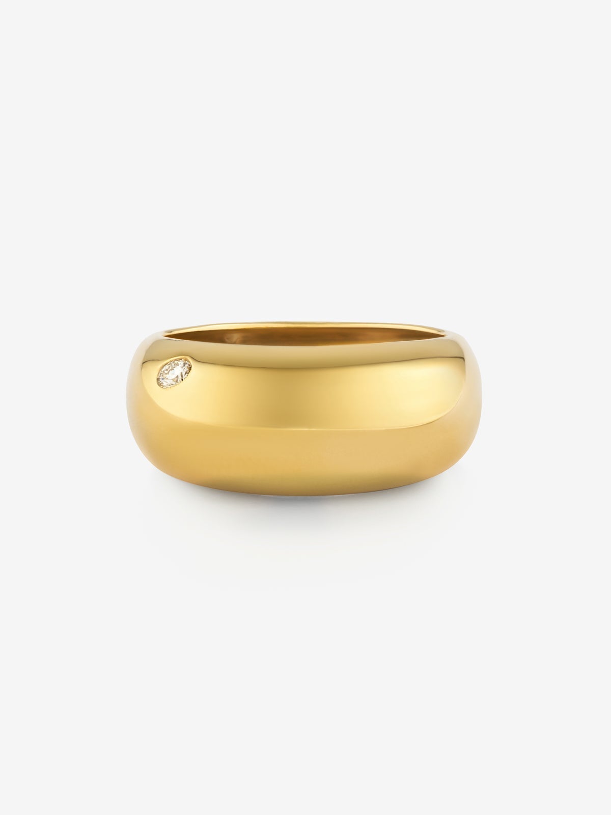 Anillo de oro amarillo de 18K con diamante en talla brillante de 0,03 cts