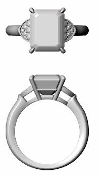 Anillo de oro amarillo de 18K con topacio azul swiss en talla octogonal de 5 cts y 12 diamantes en talla brillante con un total de 0,12 cts