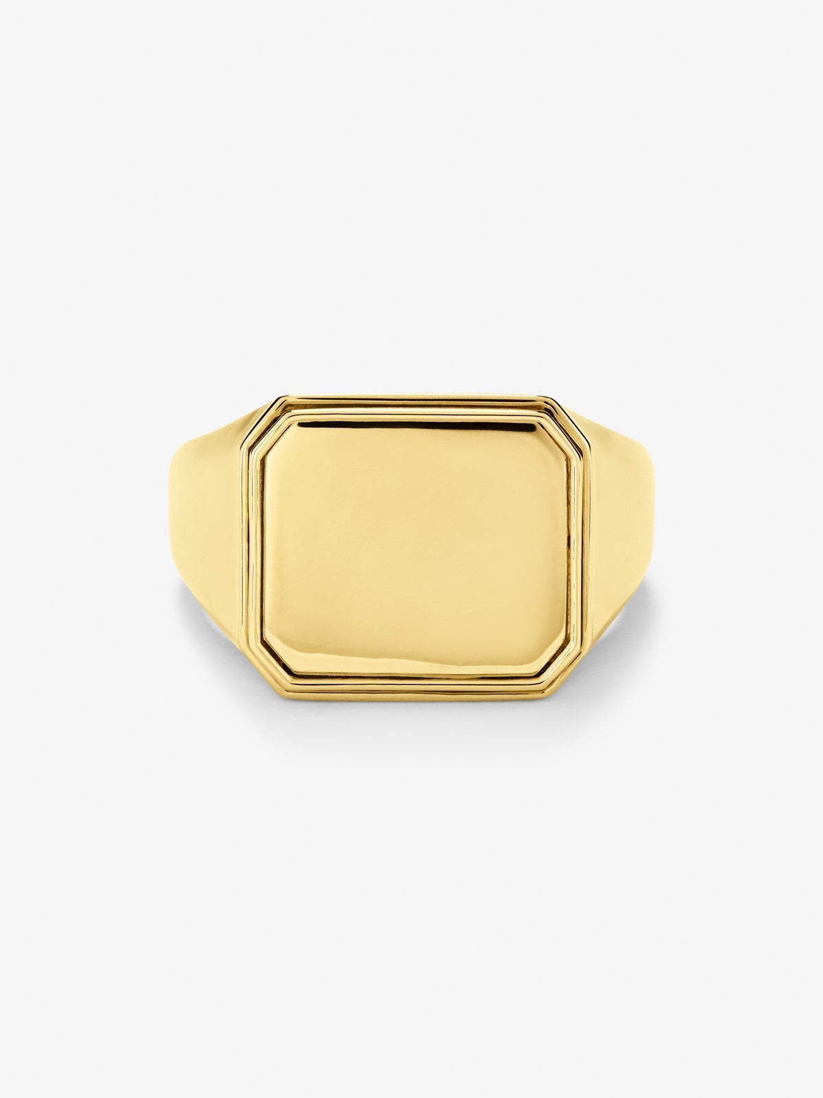 Anillo de sello grande de oro amarillo de 18K