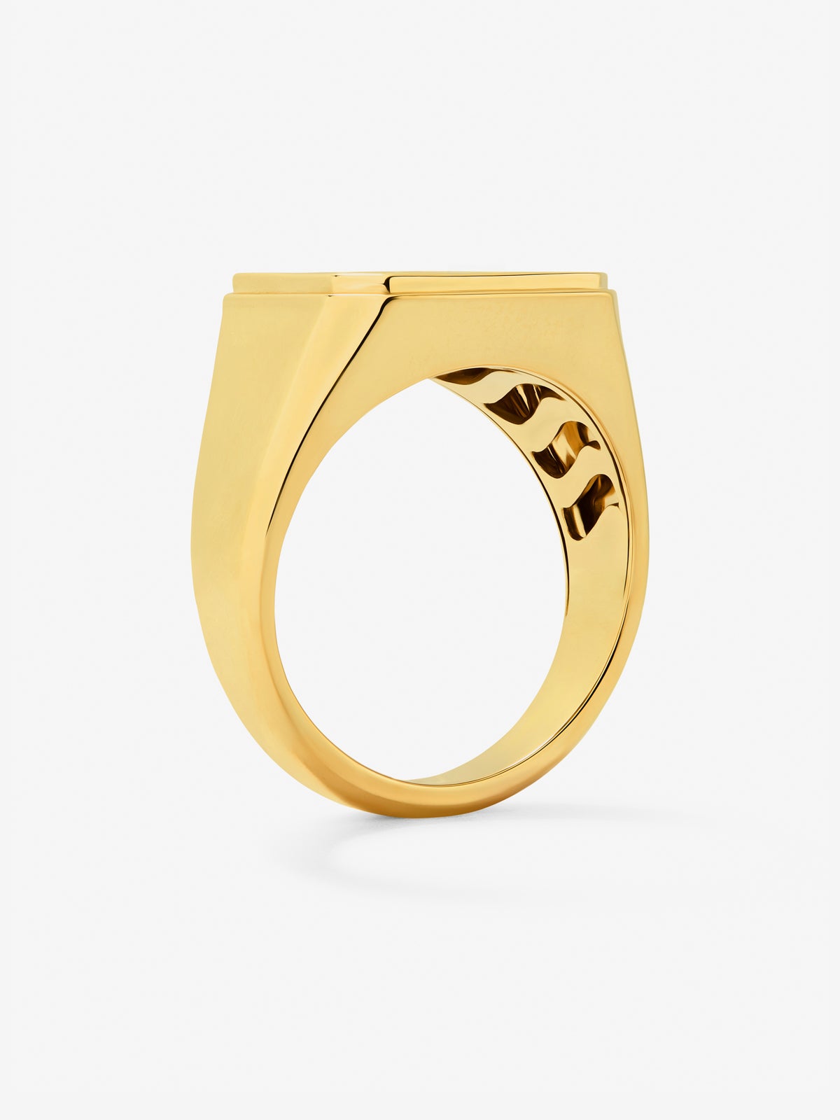 Anillo de sello grande de oro amarillo de 18K