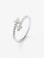 Anillo tú y yo de oro blanco de 18K con 22 diamantes en talla brillante con un total de 0,17 cts