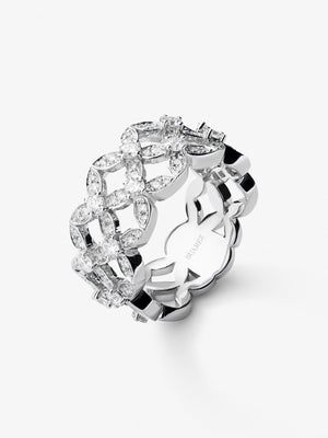Anillo de oro blanco de 18K con 97 diamantes en talla brillante con un total de 1,14 cts