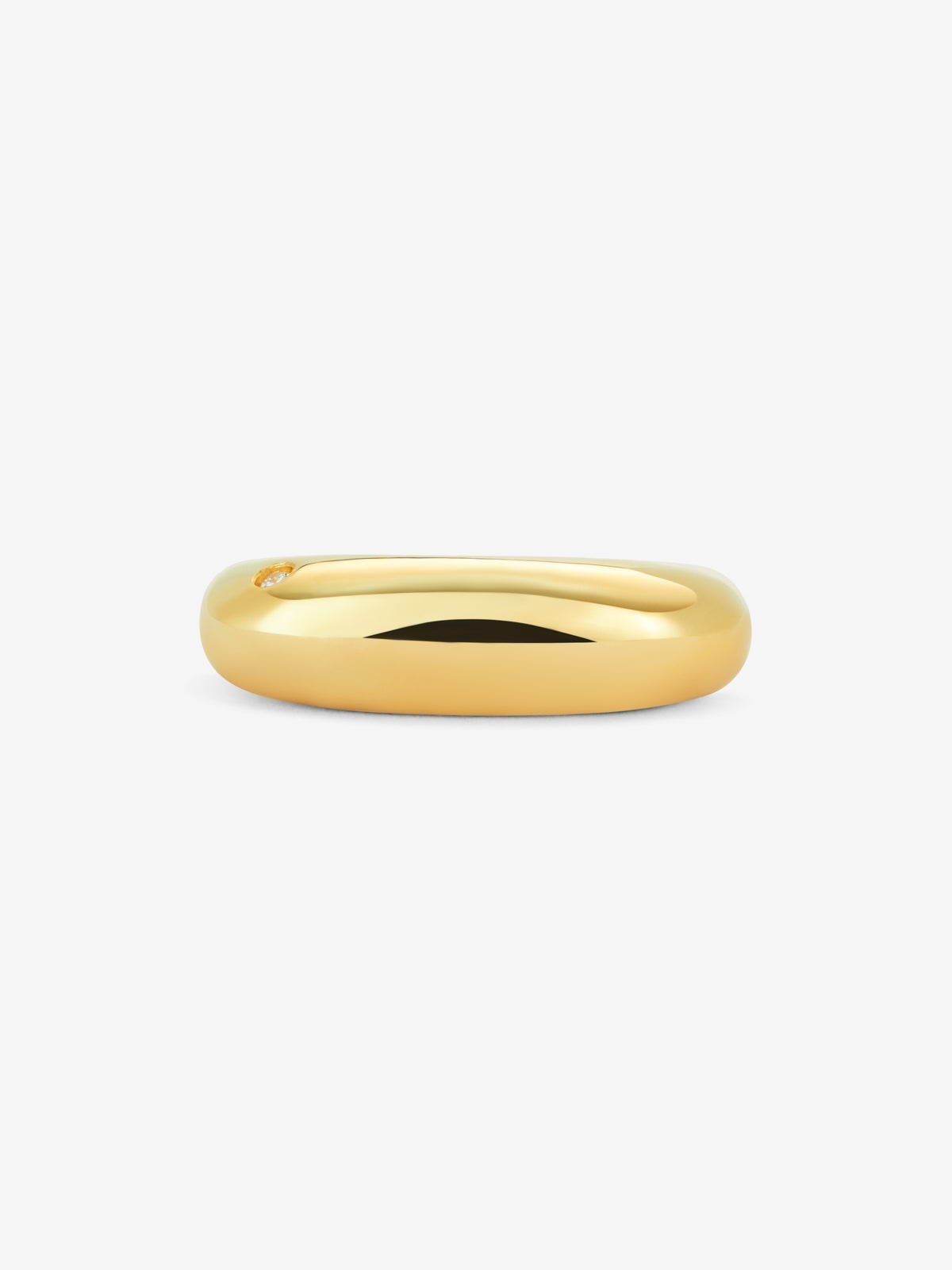 Anillo de oro amarillo de 18K con diamante en talla brillante de 0,01 cts