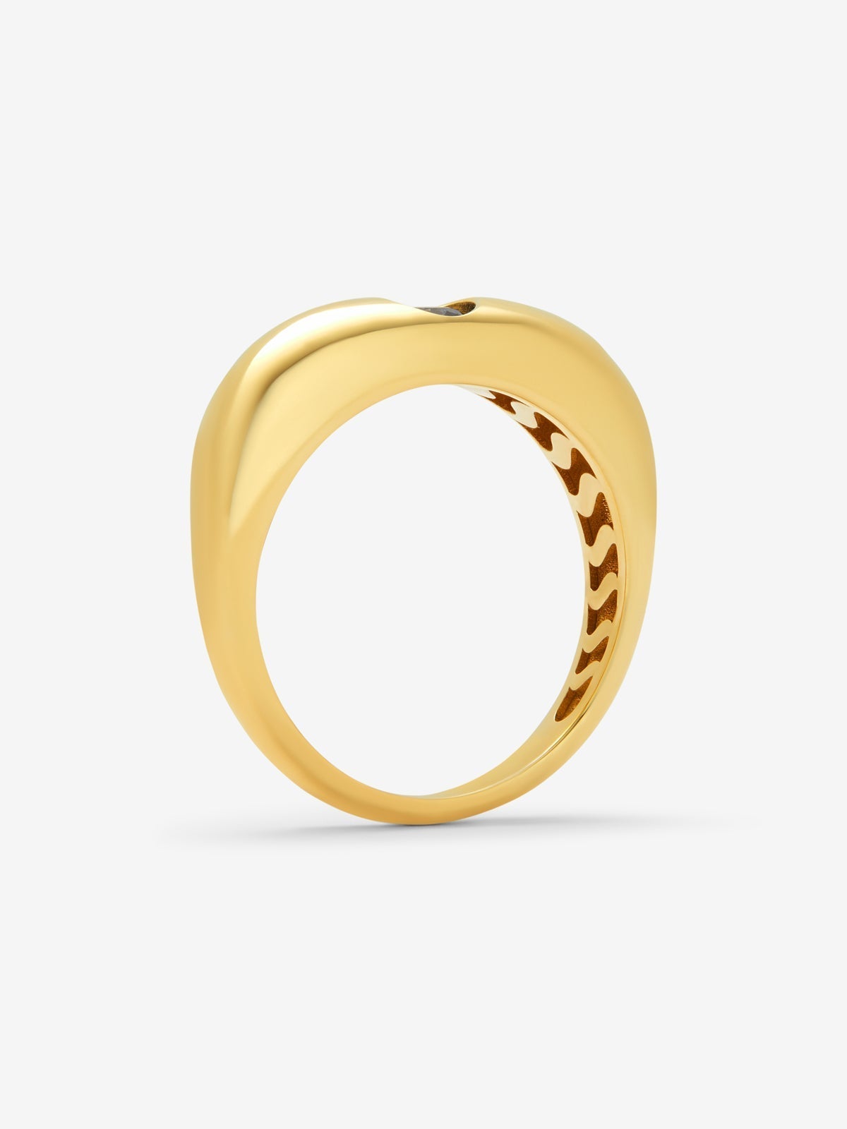 Anillo de oro amarillo de 18K con zafiro azul en talla brillante de 0,29 cts