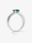 Anillo de oro blanco de 18K con esmeralda en talla octogonal de 0,446 cts y 52 diamantes en talla brillante con un total de 0,19 cts