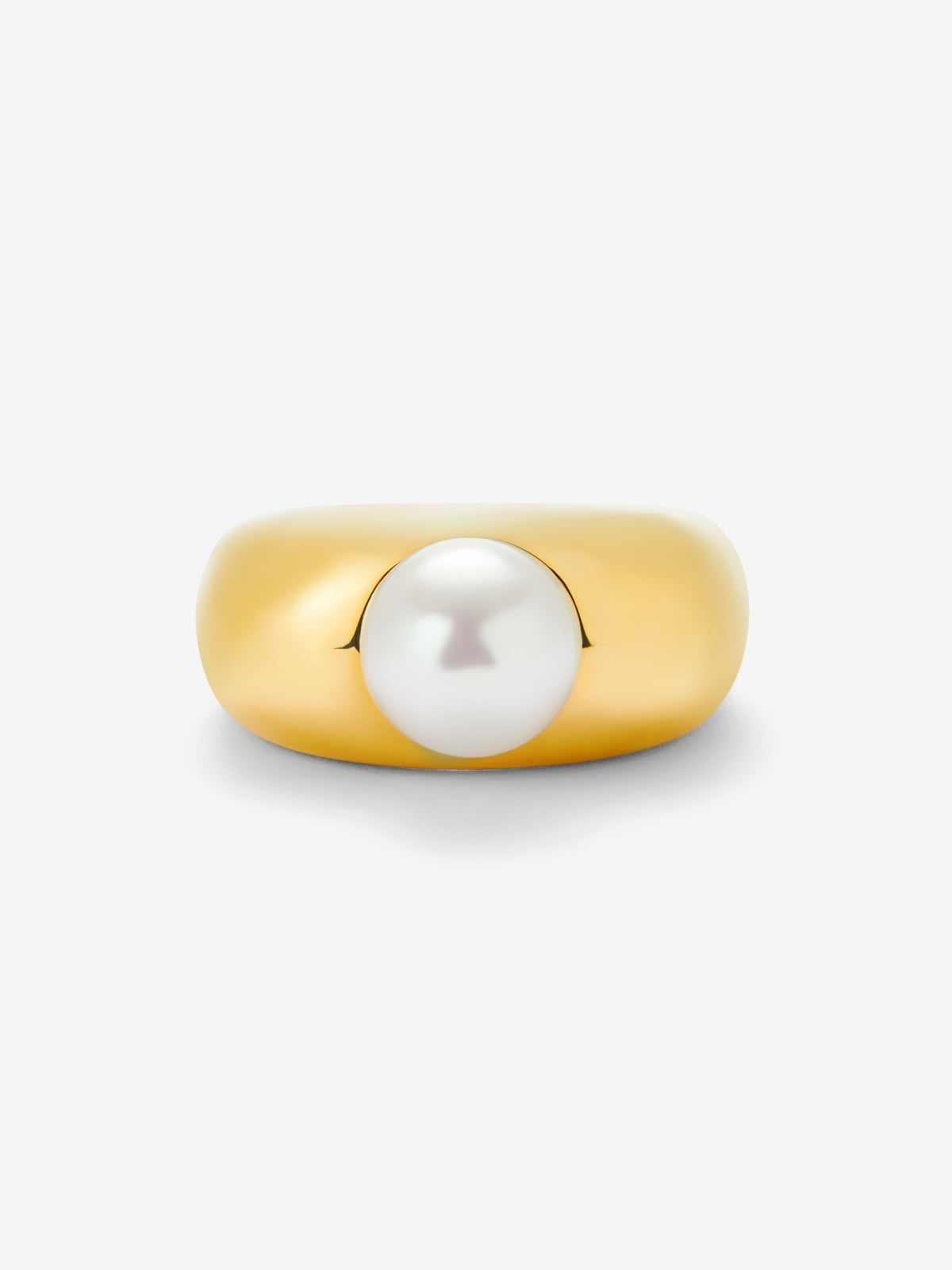 Anillo de oro amarillo de 18K con perla akoya de 8mm