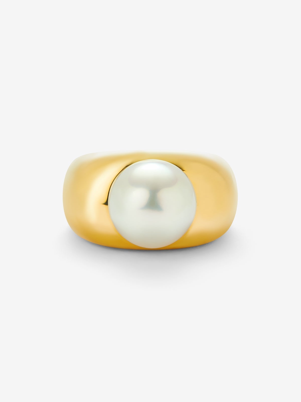 Anillo de oro amarillo de 18K con perla australiana de 10mm