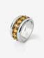 Anillo de plata 925 con pavé de cuarzos citrinos en talla brillante