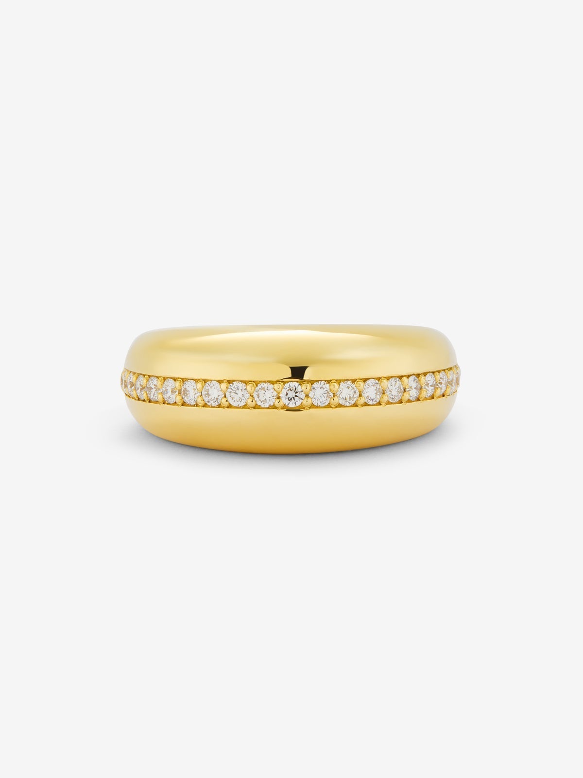 Anillo de oro amarillo de 18K con diamantes en talla brillante
