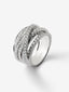 Anillo multibrazo de oro blanco de 18K con 100 diamantes en talla brillante con un total de 1,4 cts