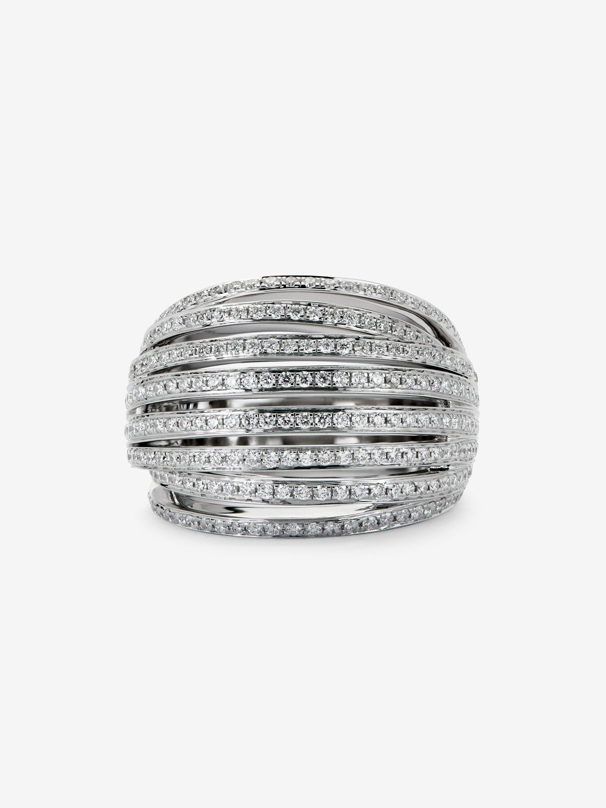 Anillo multibrazo de oro blanco de 18K con 254 diamantes en talla brillante con un total de 1,32 cts