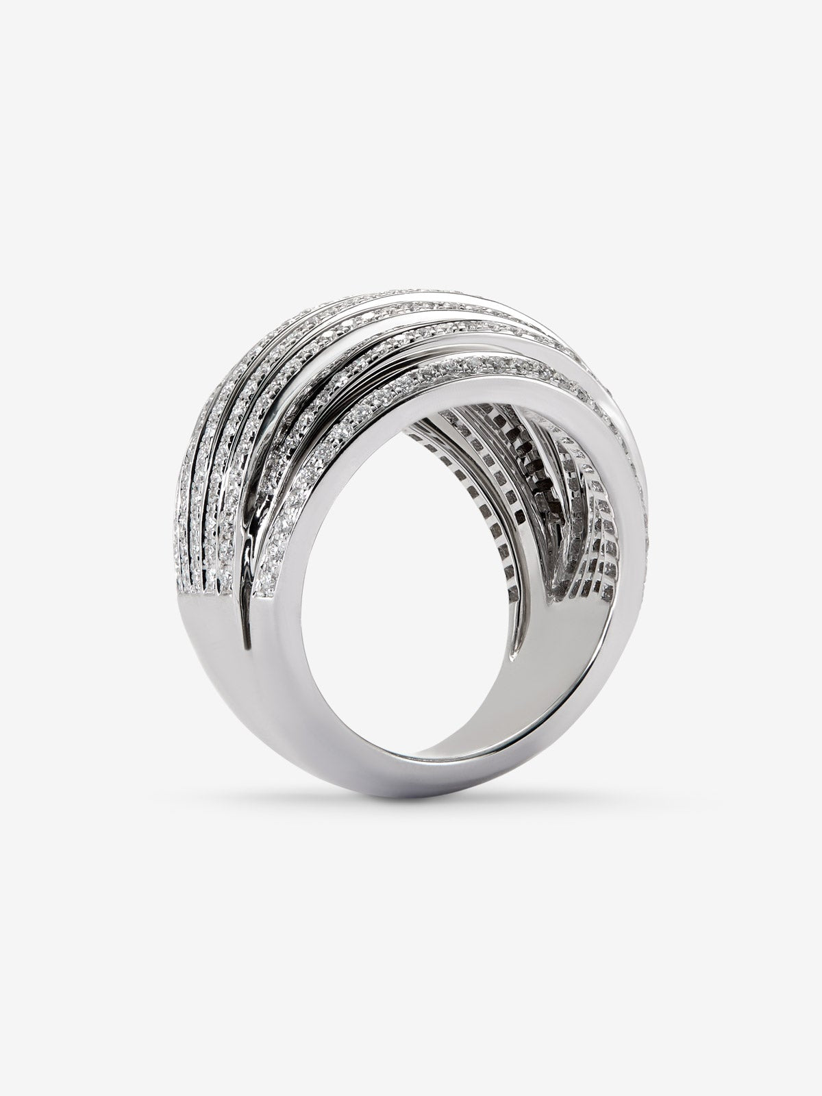 Anillo multibrazo de oro blanco de 18K con 254 diamantes en talla brillante con un total de 1,32 cts