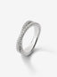 Anillo cruzado de oro blanco de 18K con diamantes en talla brillante con un total de 0,61 cts