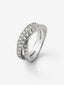 Anillo cruzado de oro blanco de 18K con 35 diamantes en talla brillante con un total de 1,24 cts