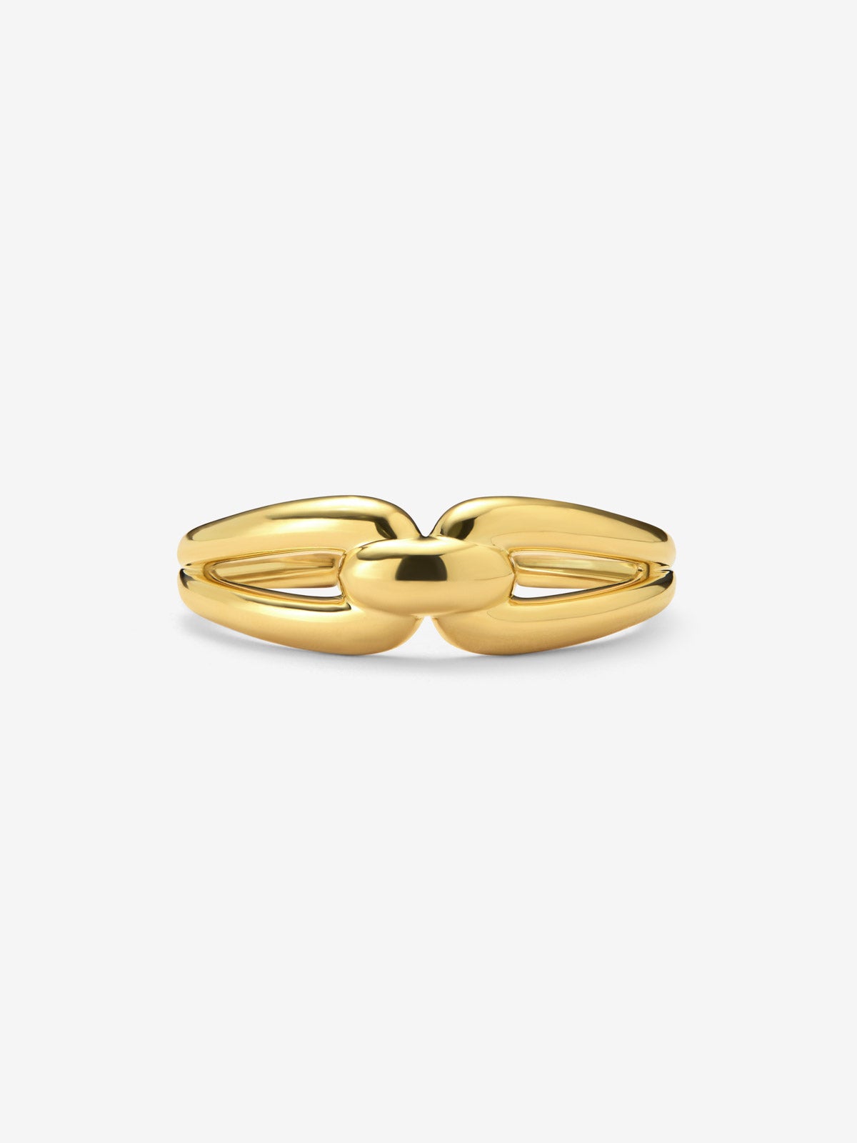 Anillo mini eslabón de oro amarillo de 18K
