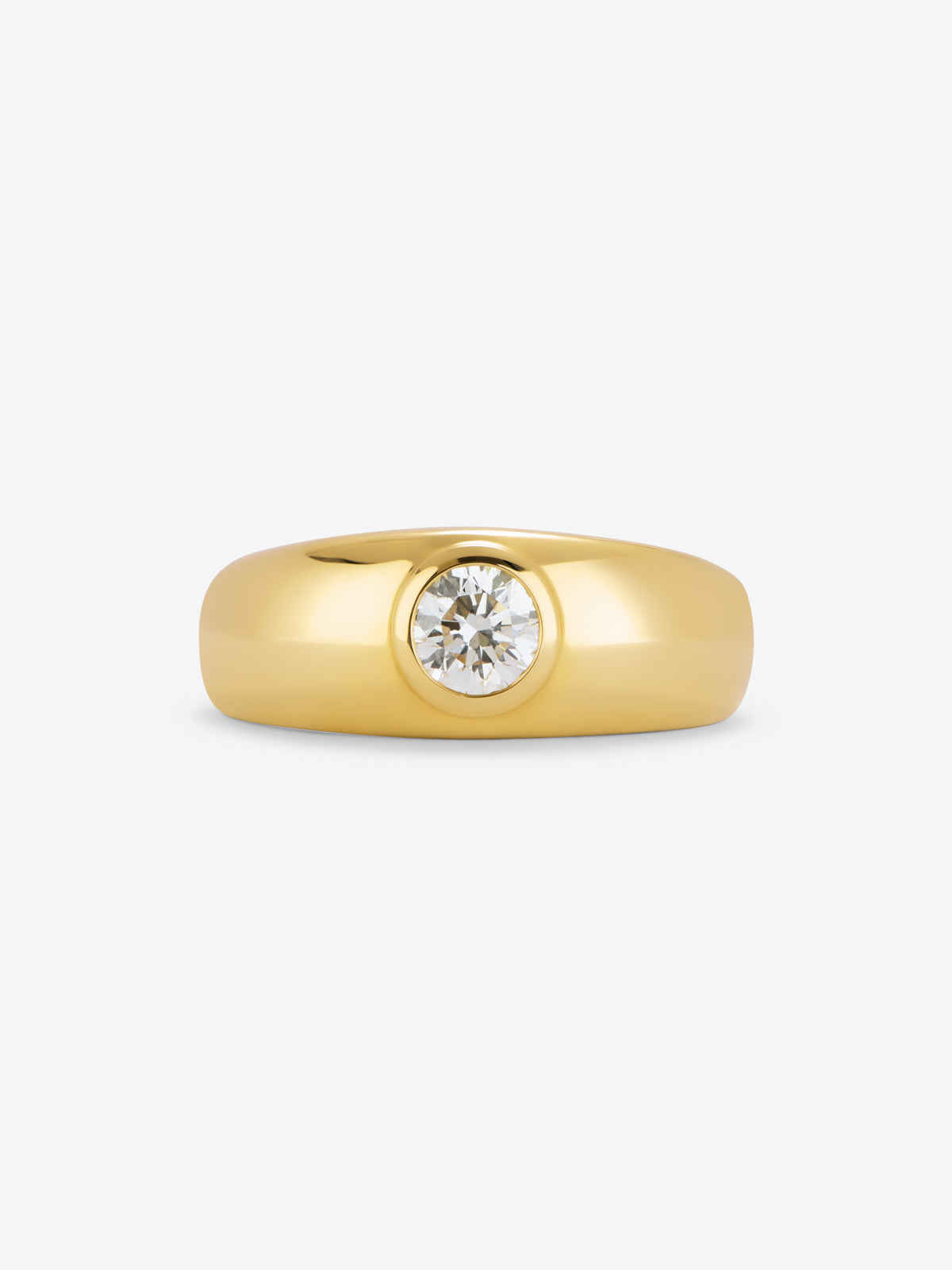 Anillo de oro amarillo de 18K con diamante en talla brillante de 0,4 cts