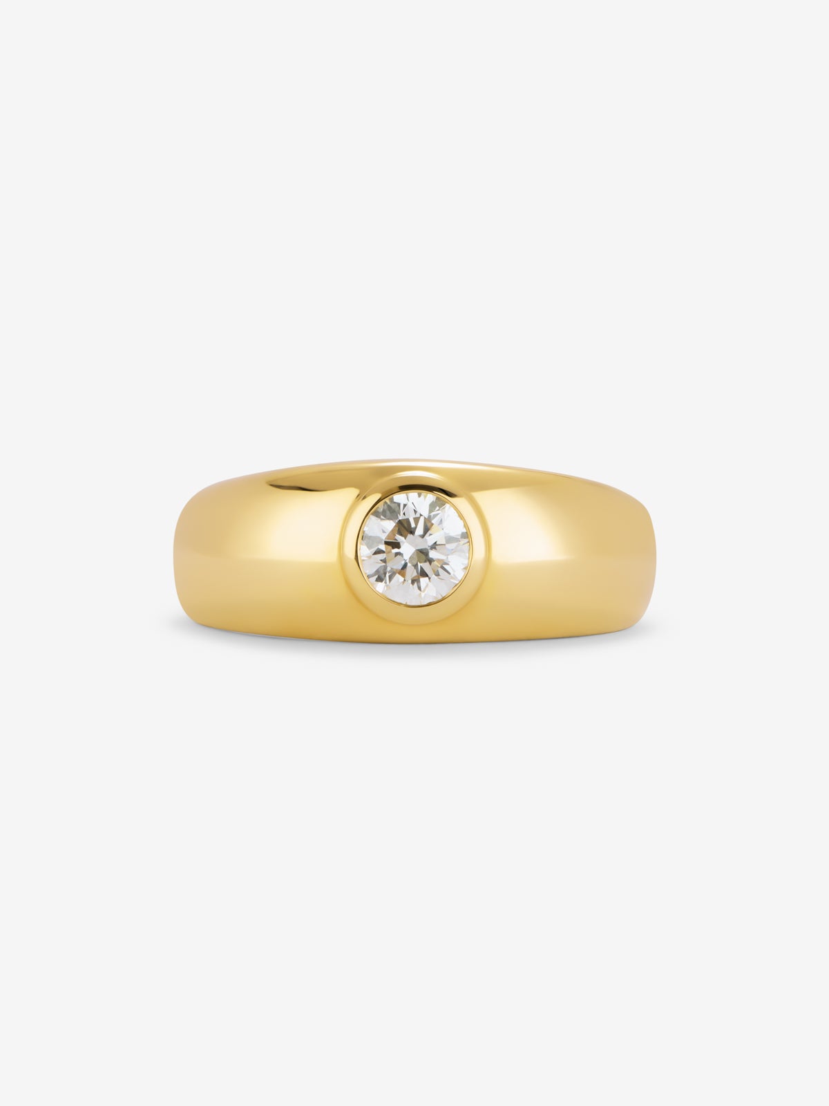 Anillo de oro amarillo de 18K con diamante en talla brillante de 0,4 cts