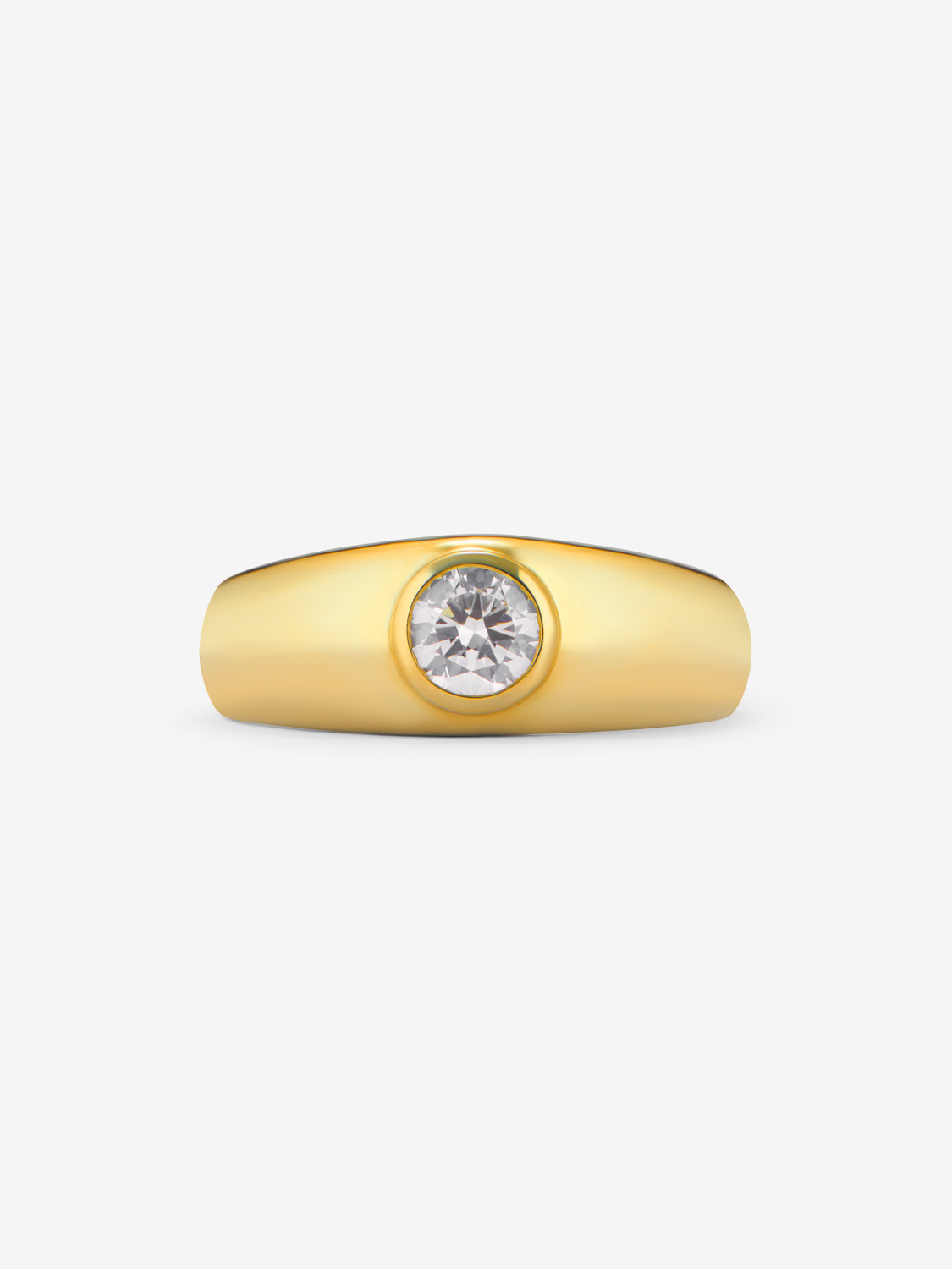 Anillo de oro amarillo de 18K con diamante en talla brillante de 0,4 cts