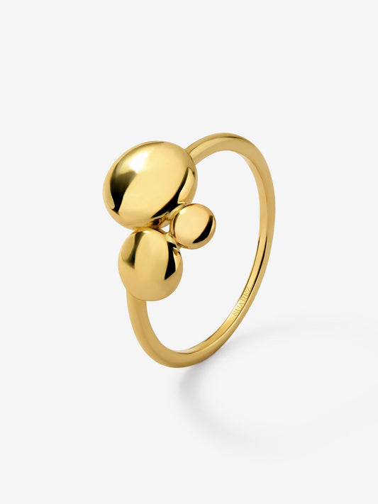 Anillo de oro amarillo de 18K con motivos de esferas