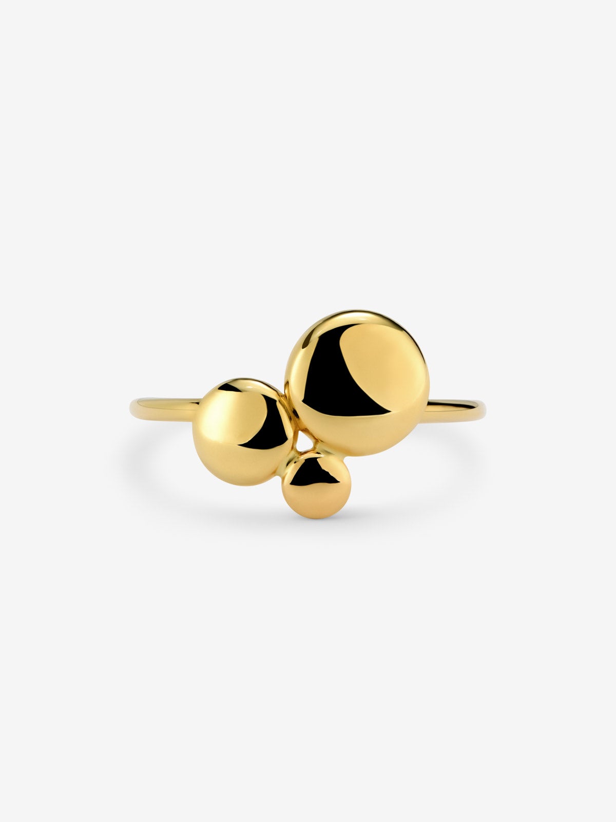 Anillo de oro amarillo de 18K con motivos de esferas