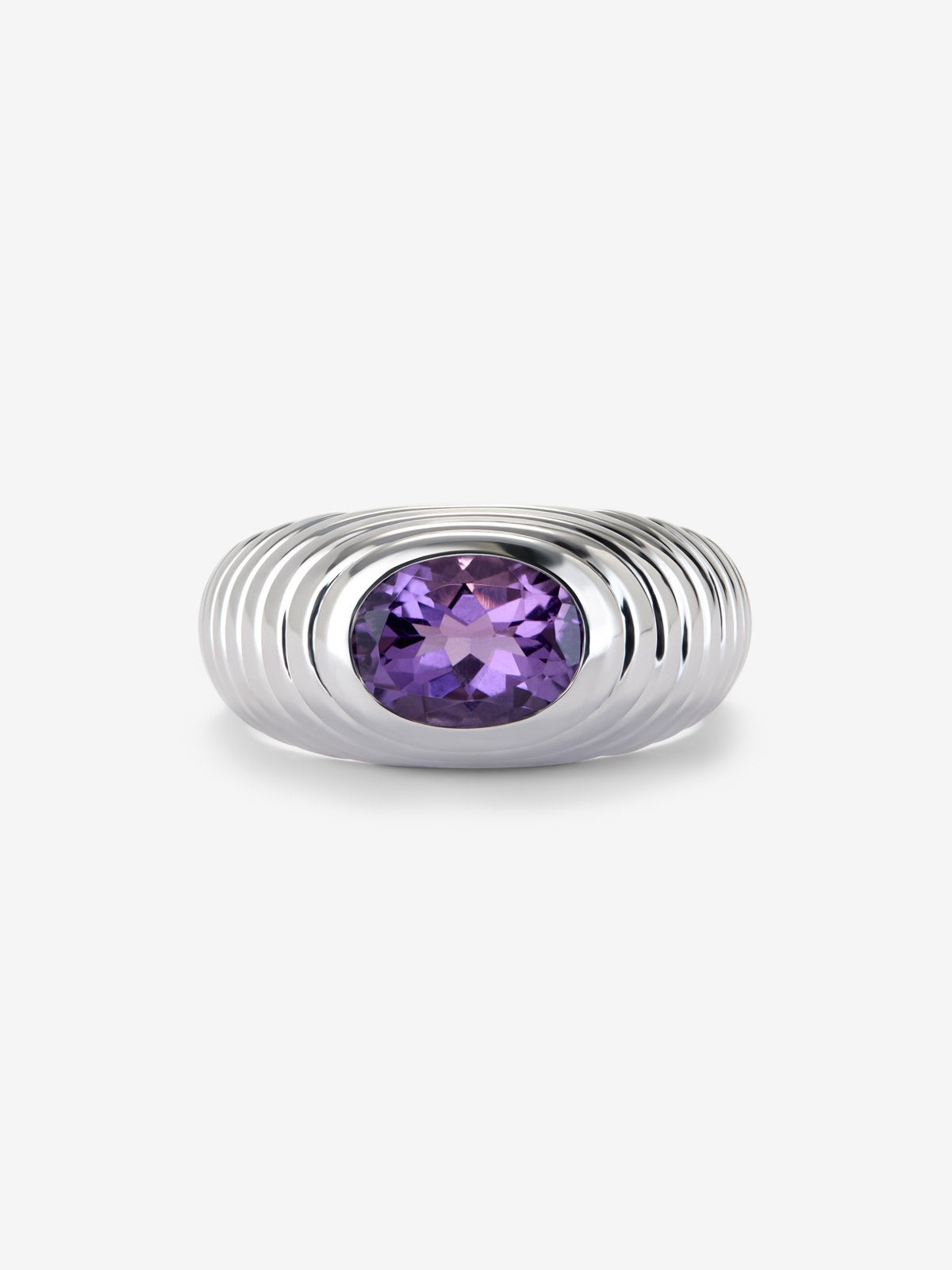 Anillo de plata 925 con amatista morada