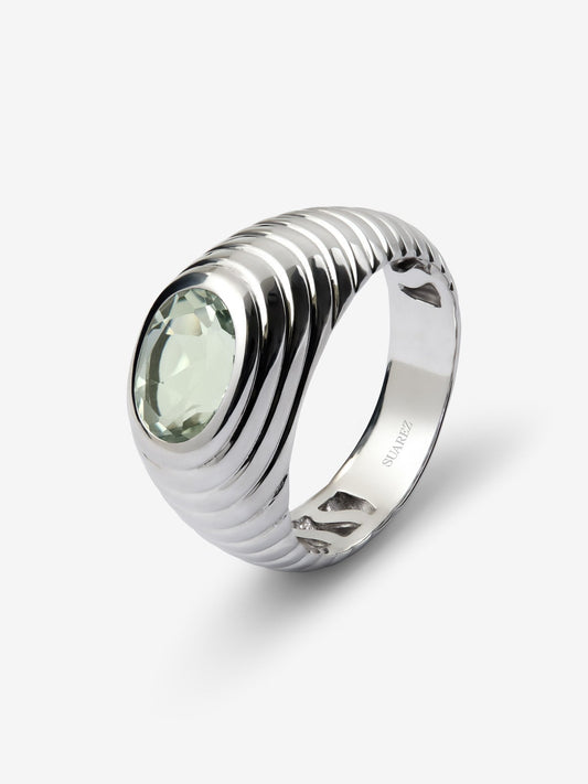Anillo de plata 925 con amatista verde