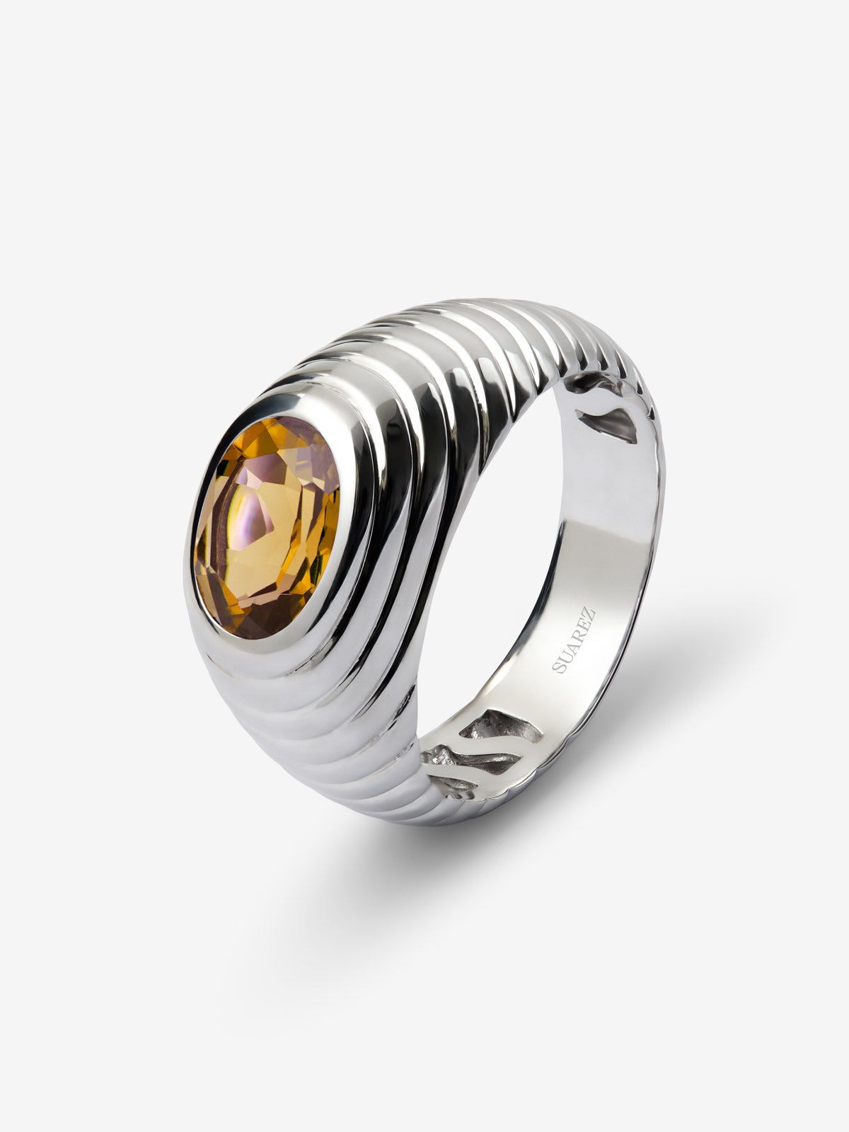 Anillo de plata 925 con cuarzo citrino