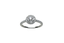 Anillo de oro blanco de 18K con doble orla de diamantes y diamante central en talla brillante con un total de 0,67 cts