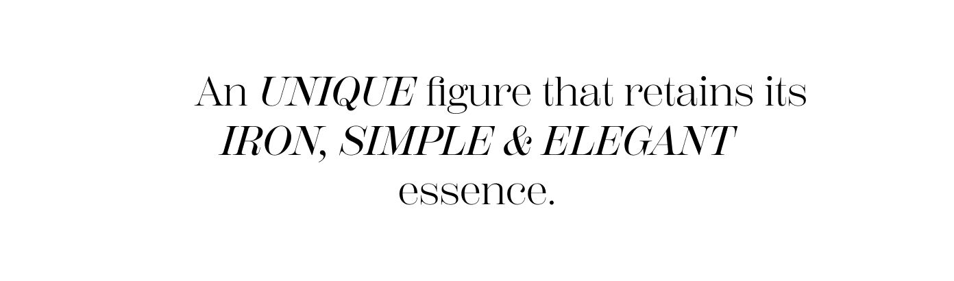 An UNIQUE figure that retains its IRON, SIMPLE AND ELEGANT essence.