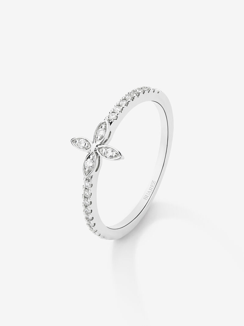 18K white gold ring with 22 brilliant-cut diamonds with a total of 0.14 cts image number 0