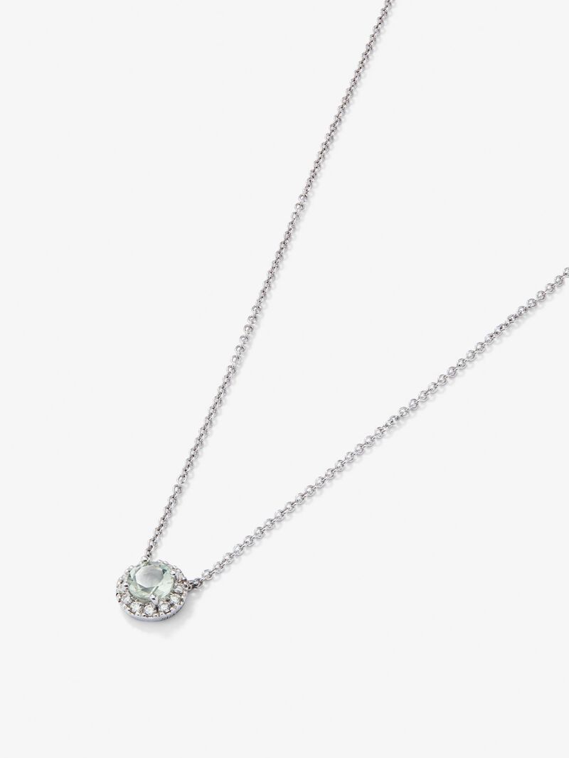 18K white gold pendant chain with amethyst image number 2