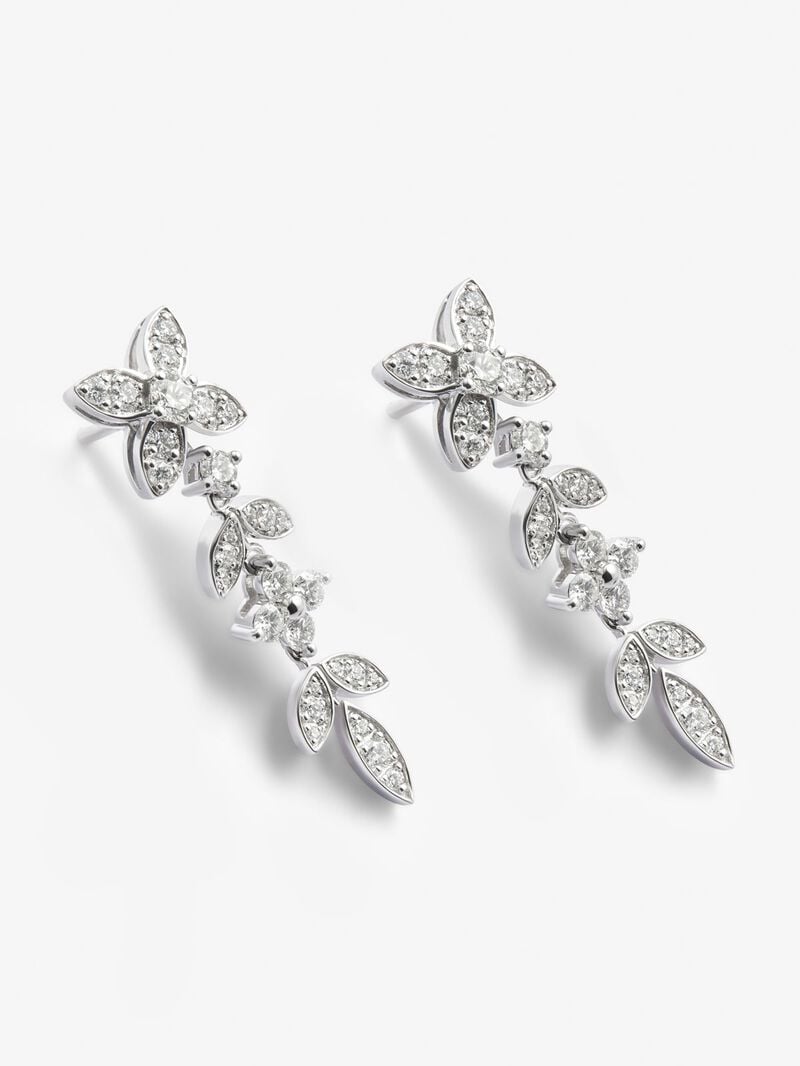 18K white gold earrings with 62 brilliant-cut diamonds with a total of 1.07 cts image number 2
