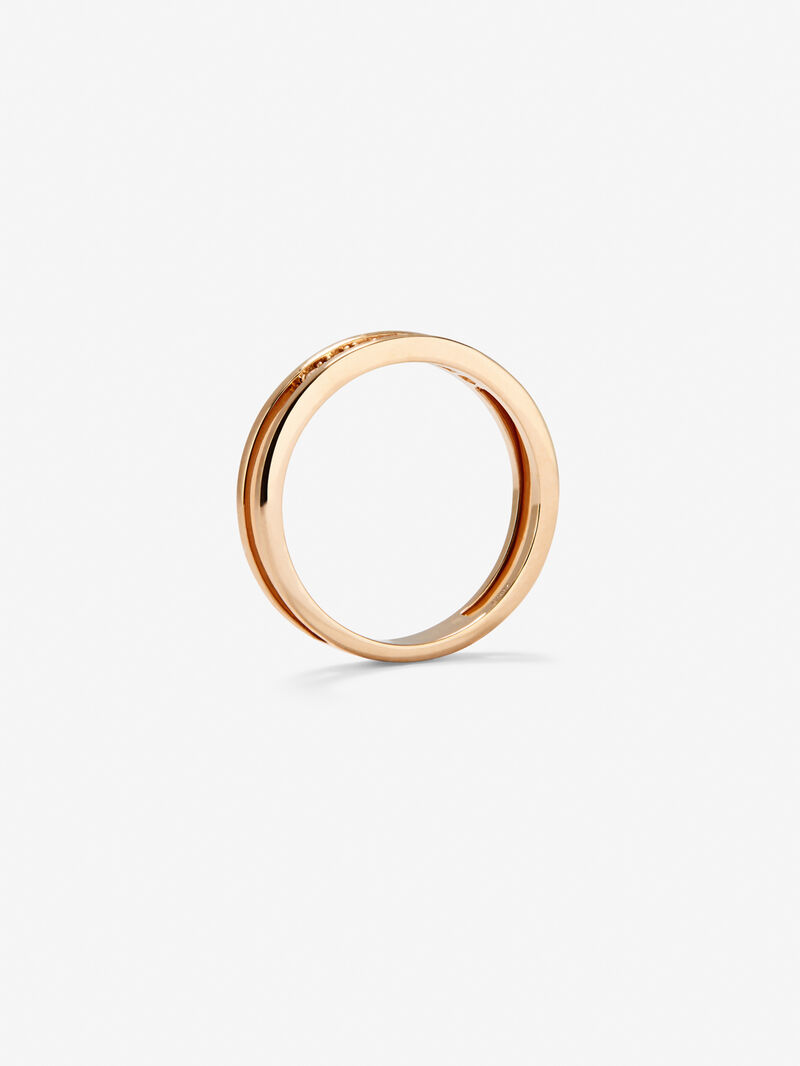 18K rose gold ring with diamonds in bright size image number 4