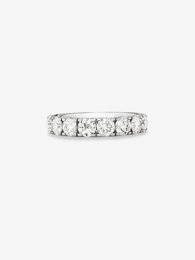 18K White Gold Commitment Alianza Ring with Garra Diamonds image number 2