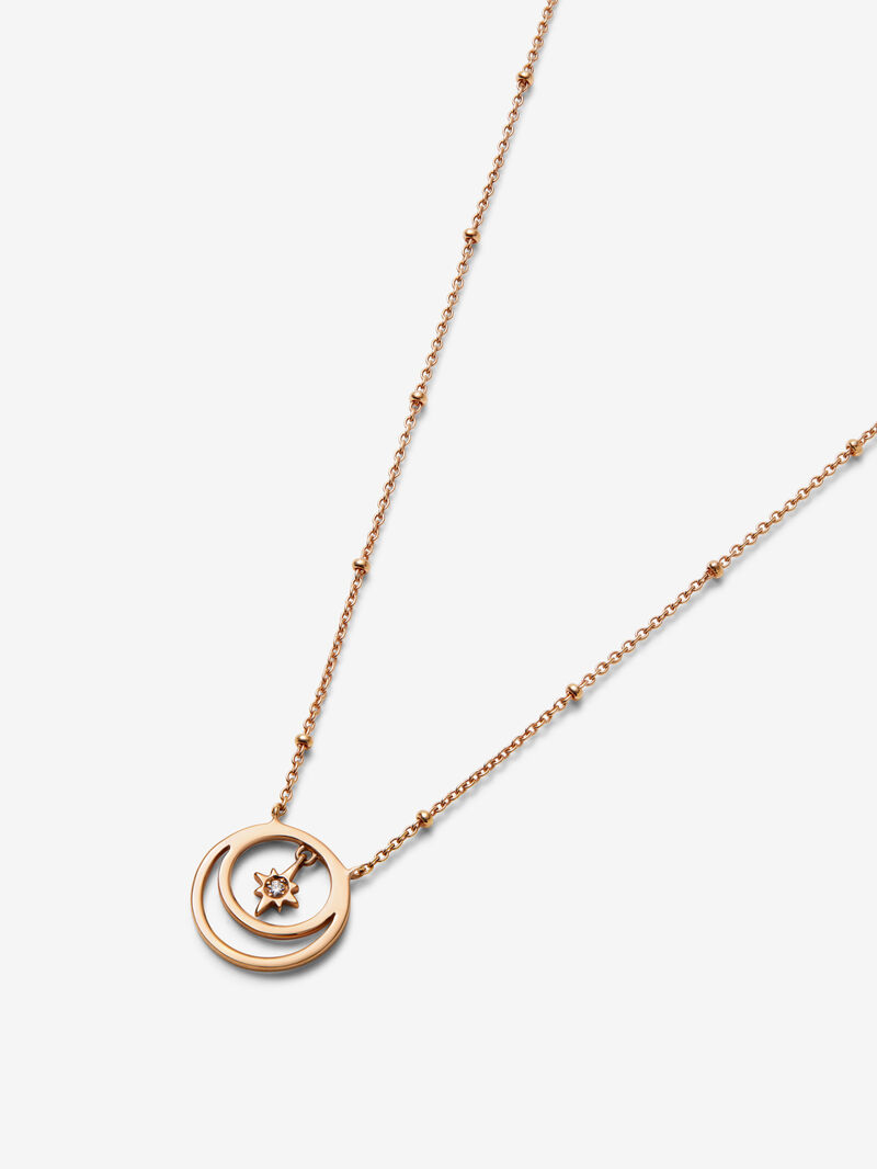 18K rose gold pendant with brilliant cut diamond with a total of 0.01 cts image number 2