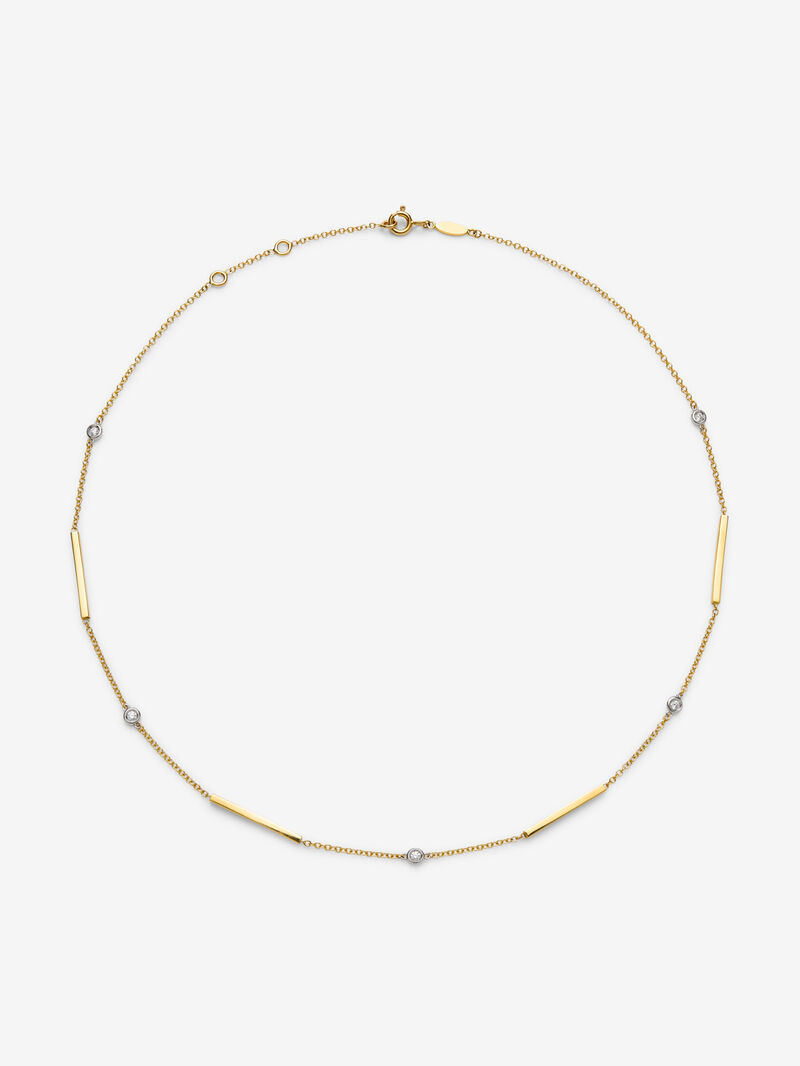 Pendant with 18K yellow gold bars and brilliant cut diamonds with a total of 0.17 cts image number 0