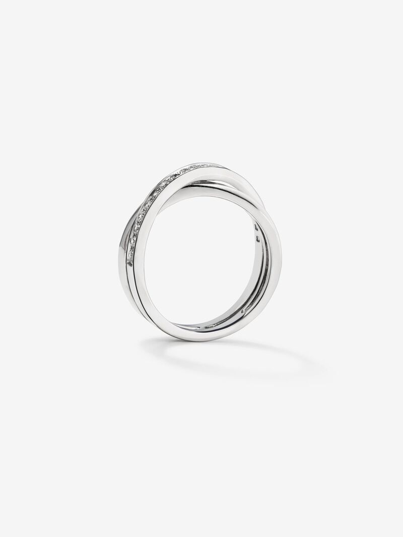 18K White Gold Double Diamond Ring image number 4