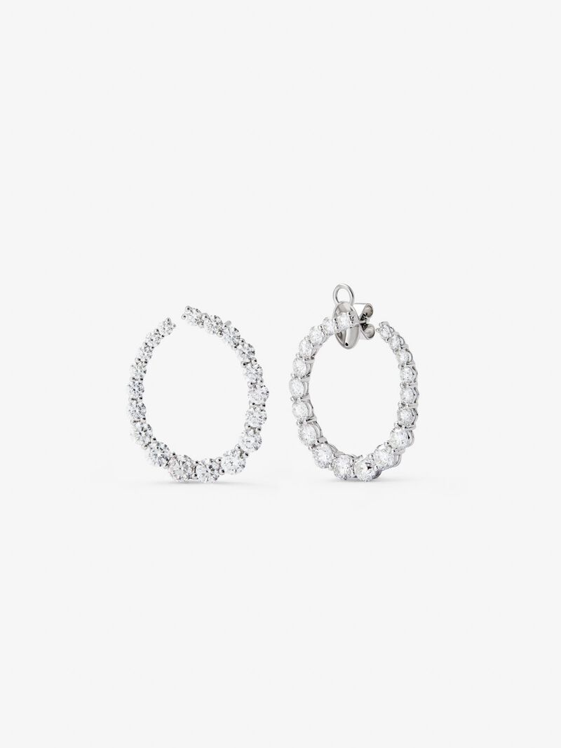 18K white gold earrings with white diamonds in 3.06 cts bright size image number 0
