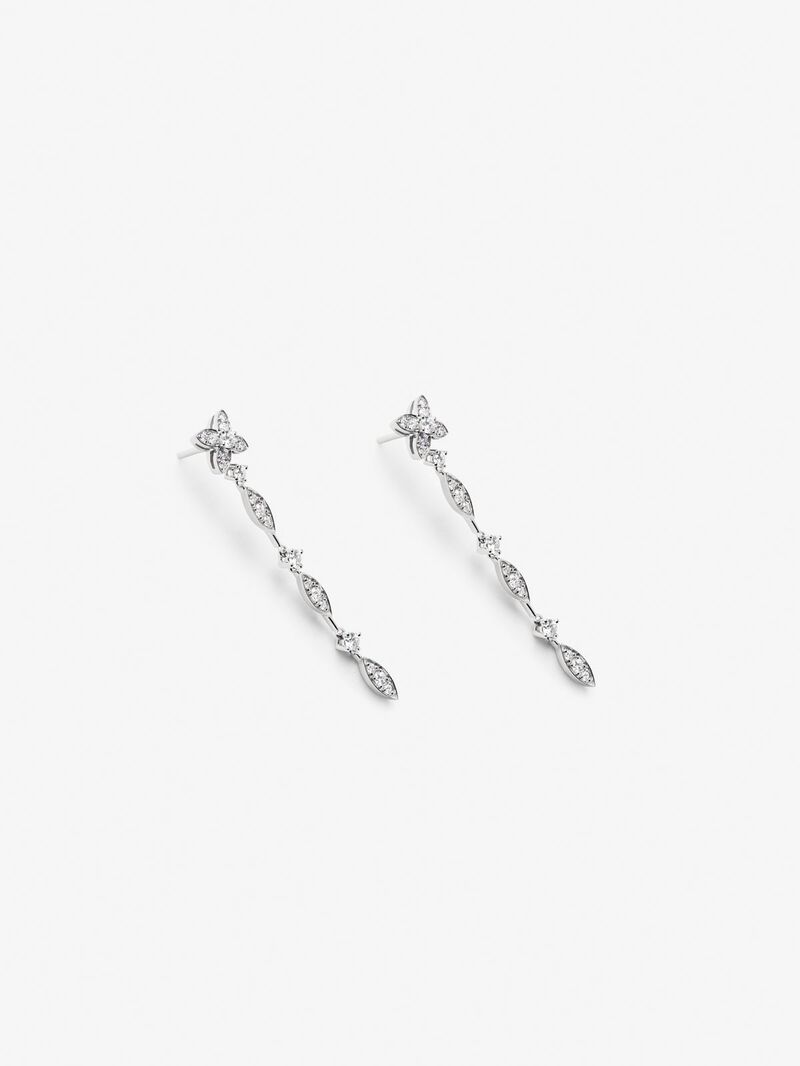 18K white gold earrings with 44 brilliant-cut diamonds with a total of 0.95 cts image number 3