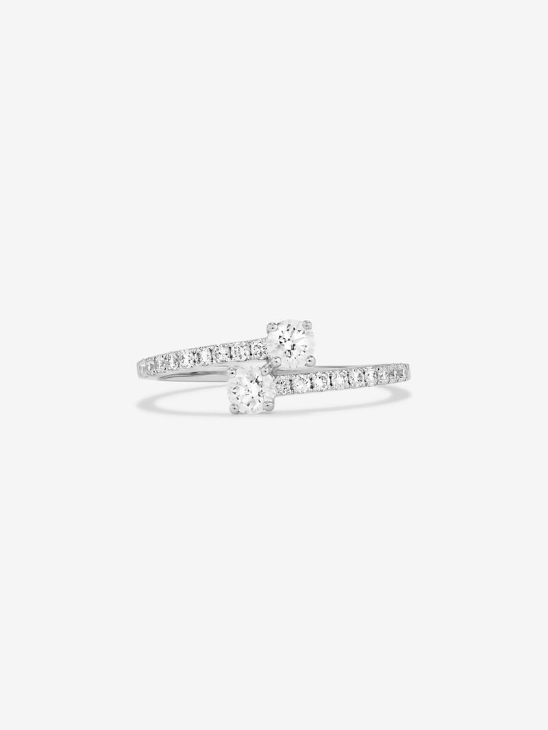 You and I of 18K White Gold with Bright Size Diamonds of 0.49 CTS image number 2