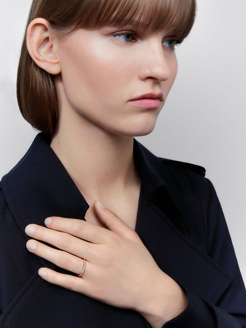 18K rose gold compromise alliance with diamonds image number 1