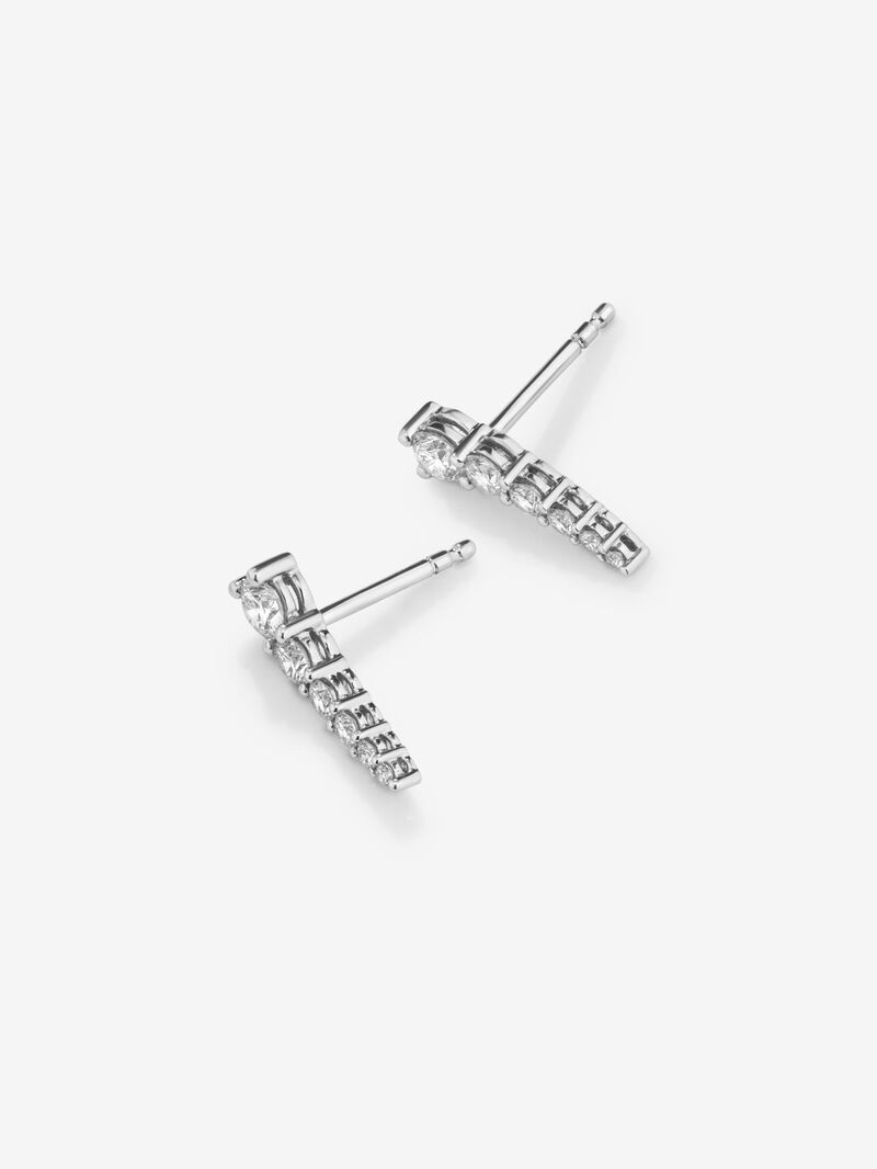18K White Gold Climber Earrings with Diamonds image number 2