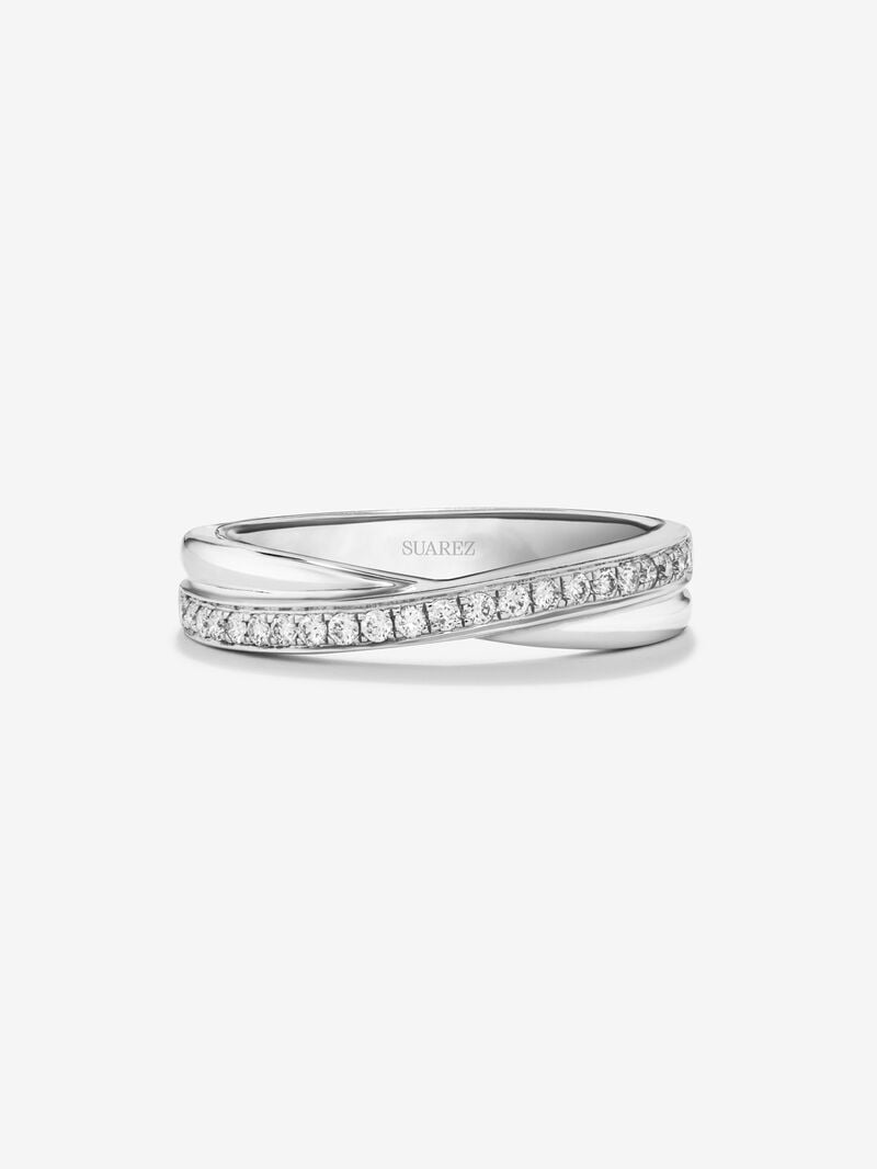 18K white gold cross ring with 23 brilliant-cut diamonds with a total of 0.19 cts image number 2