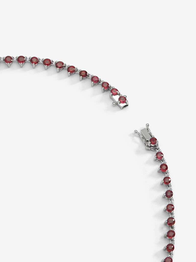 18K white gold necklace with red ruby ​​with 17.03 cts and white diamonds in bright 1.3 cts diamonds image number 4